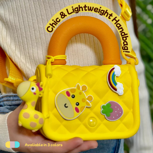Silicone Kids Sling Bag with 3D Badges Yellow