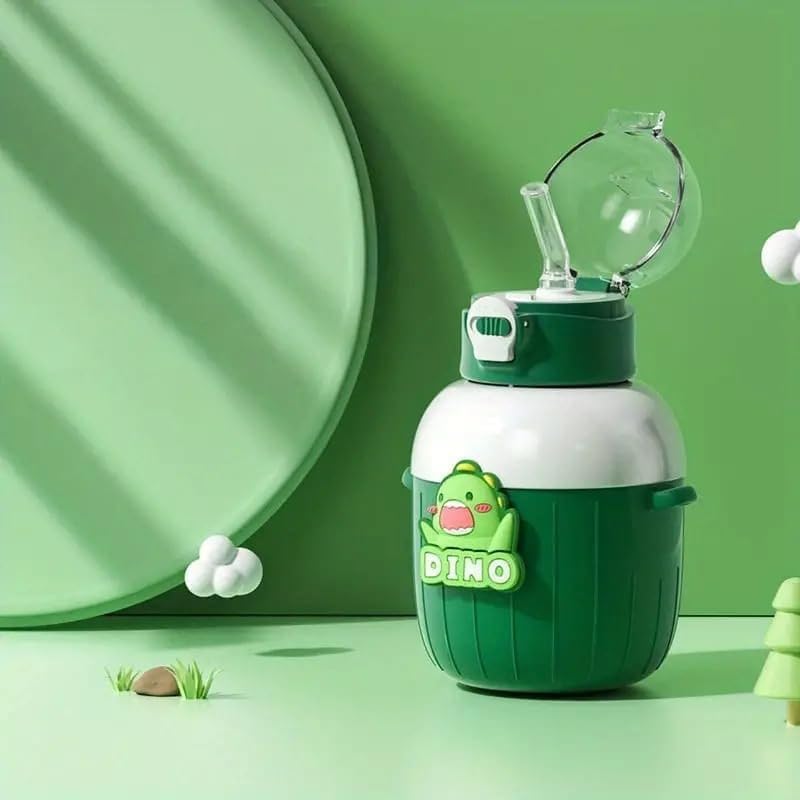 Insulated Stainless Steel Water Bottle Green Dino