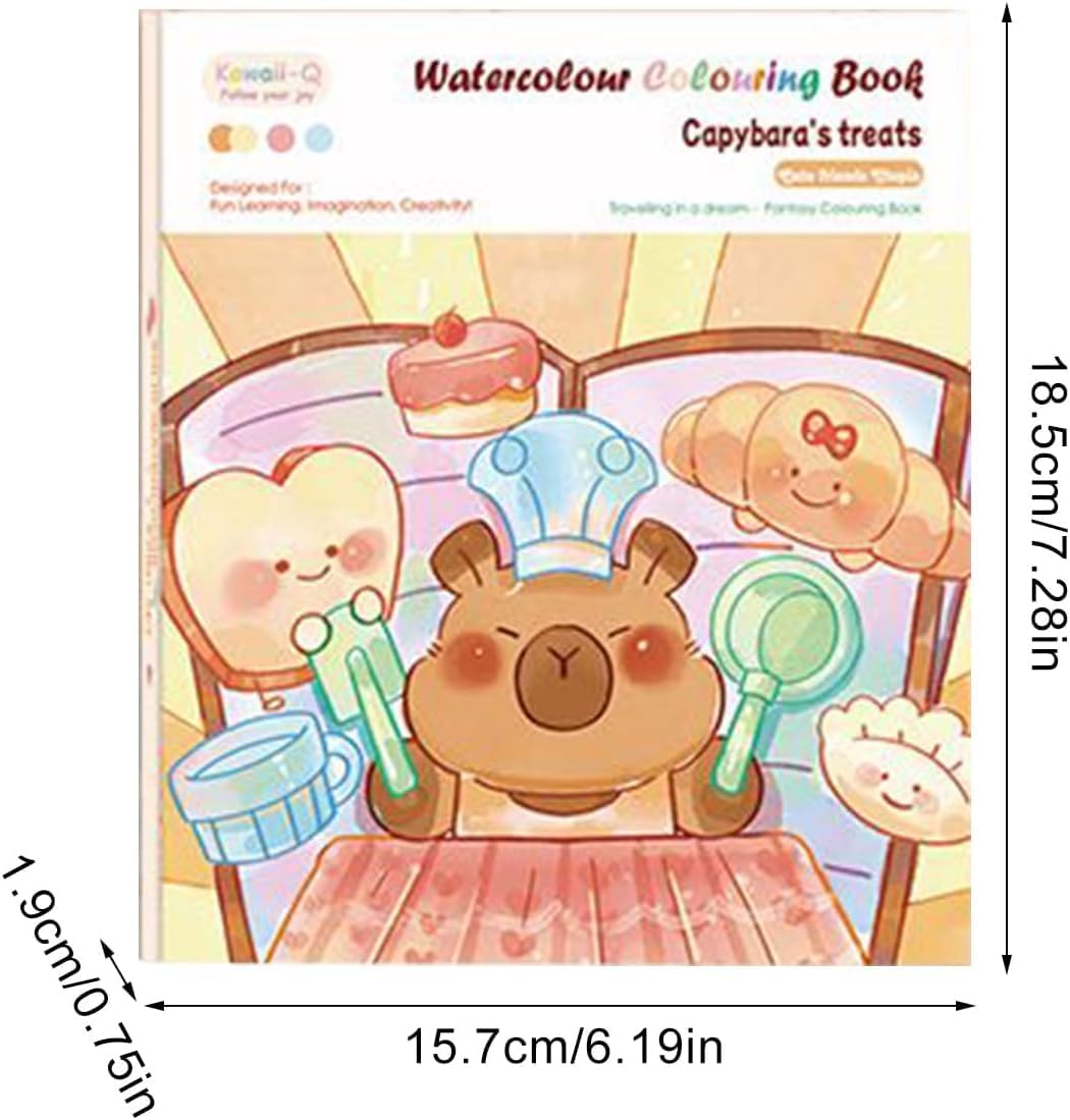 Watercolor Coloring Book Capybara