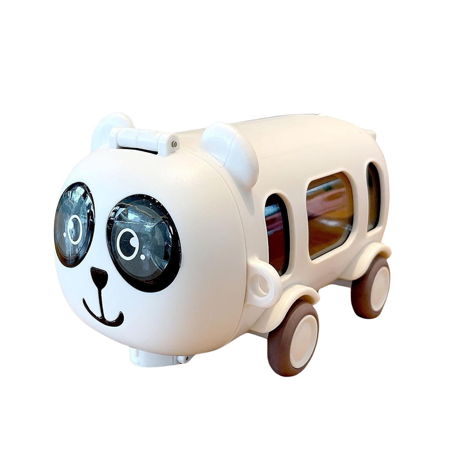 Panda Water Bottle with Straw White