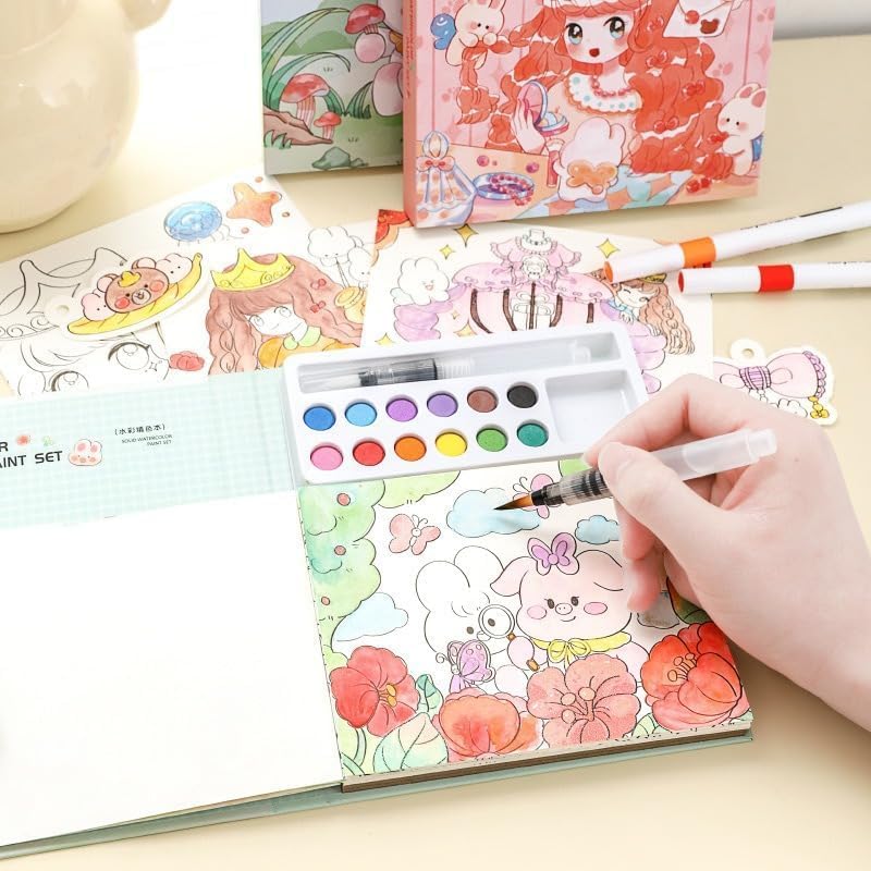 Watercolor Coloring Book Capybara