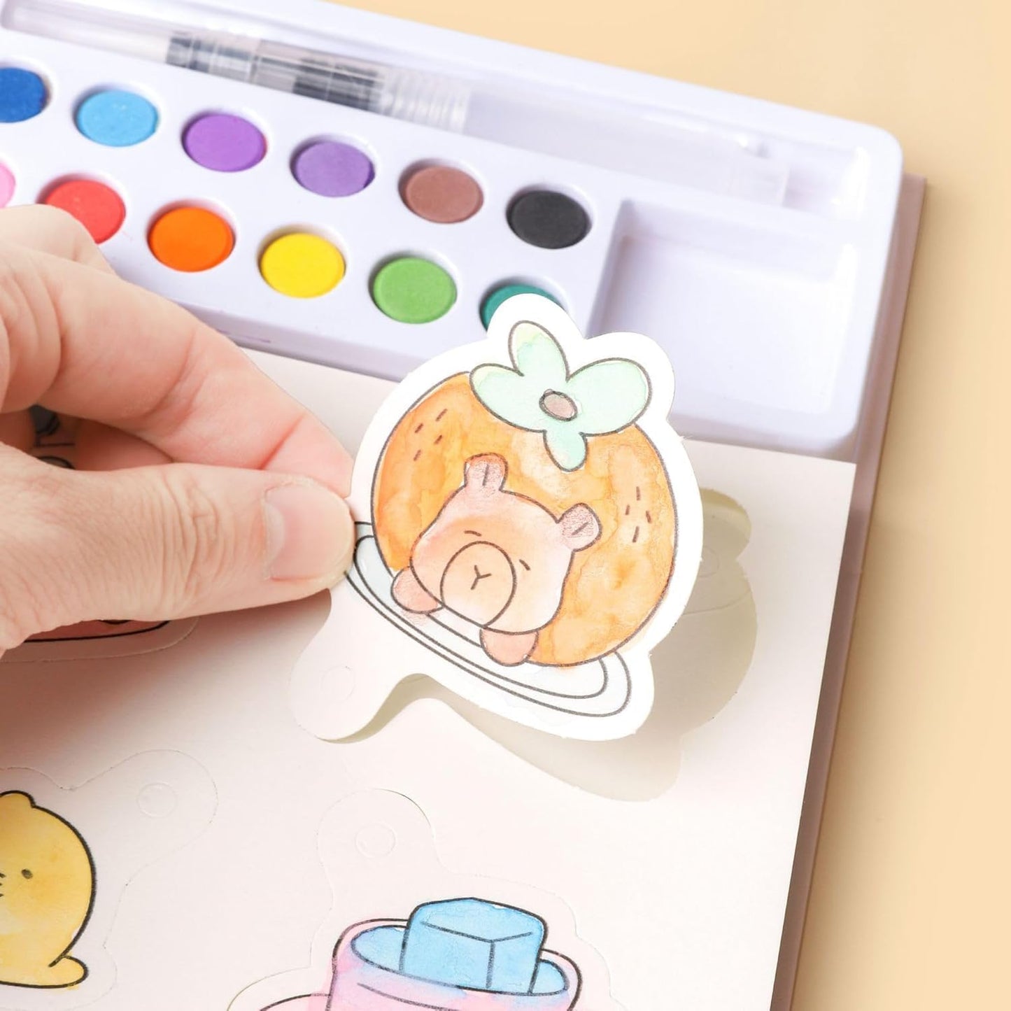 Watercolor Coloring Book Capybara