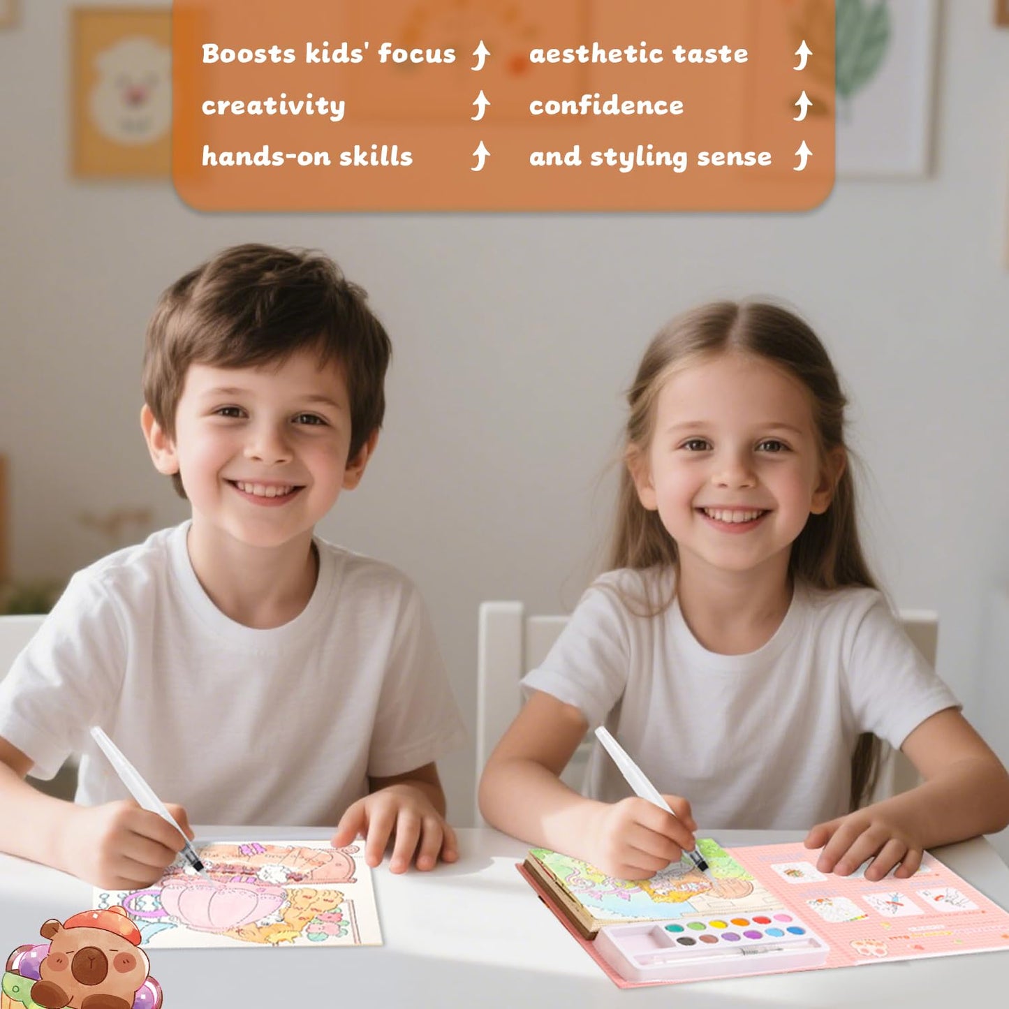 Watercolor Coloring Book Princess