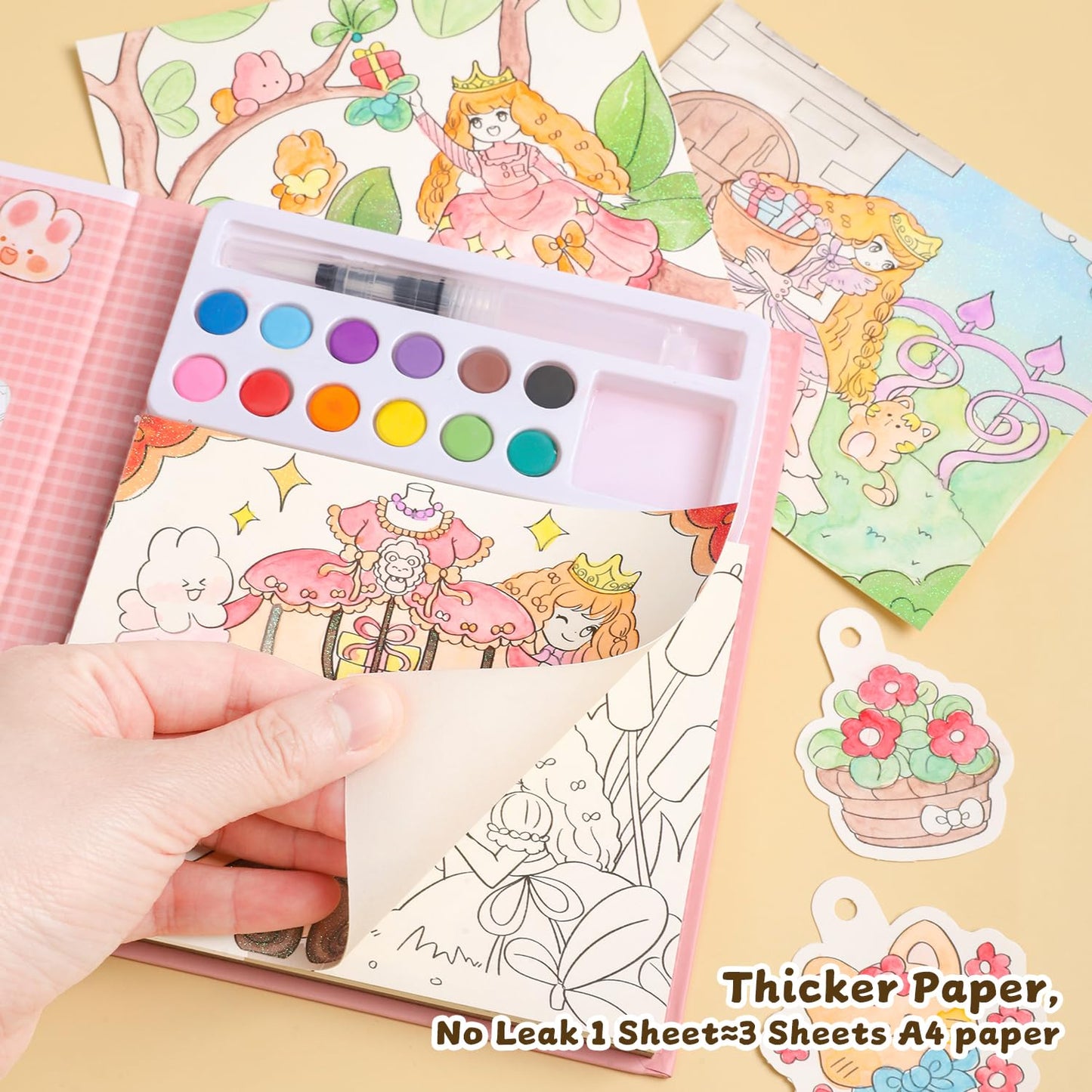 Watercolor Coloring Book Princess