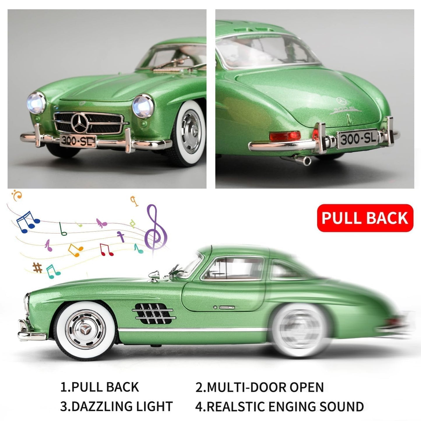 Die-Cast Sport Car Toy Green