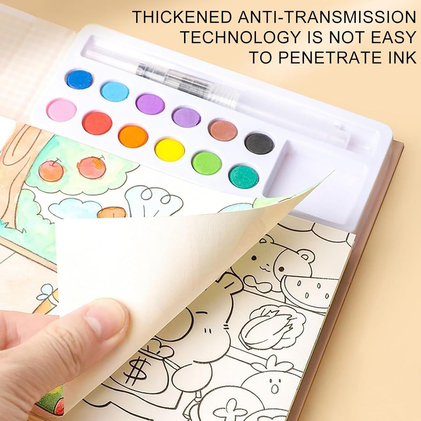Watercolor Coloring Book Capybara