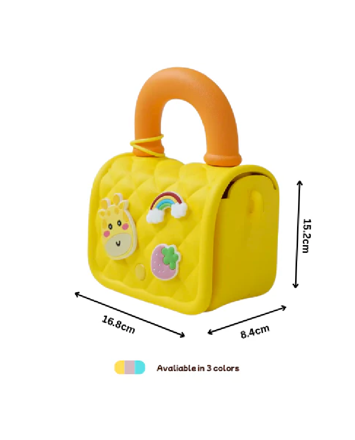 Silicone Kids Sling Bag with 3D Badges Yellow