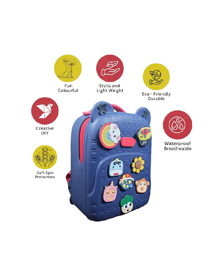 Waterproof Cartoon Kids Backpack-Blue