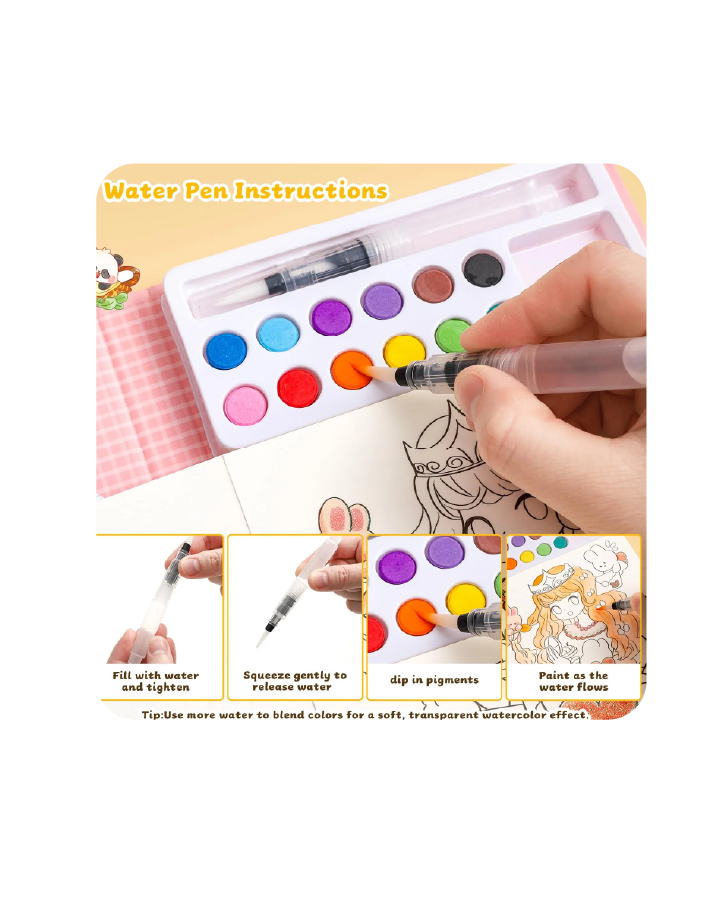 Watercolor Coloring Book Princess