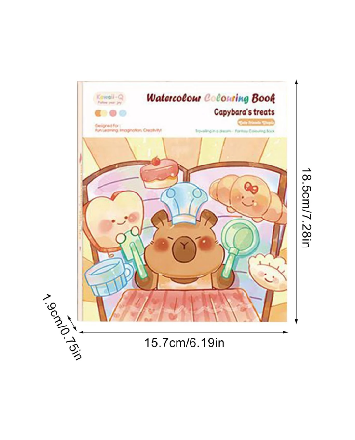 Watercolor Coloring Book Capybara