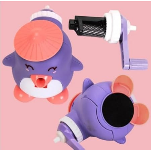 Penguin Shaped Table Pencil Sharpener Purple