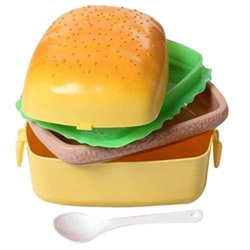 Burger Lunch Box with Spoon Fun Design