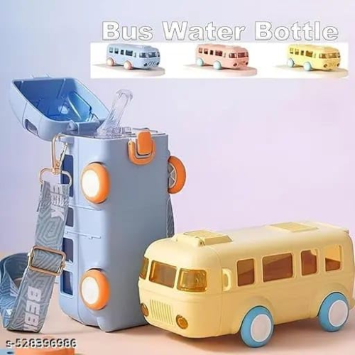 Bus Straw Water Bottle Pink