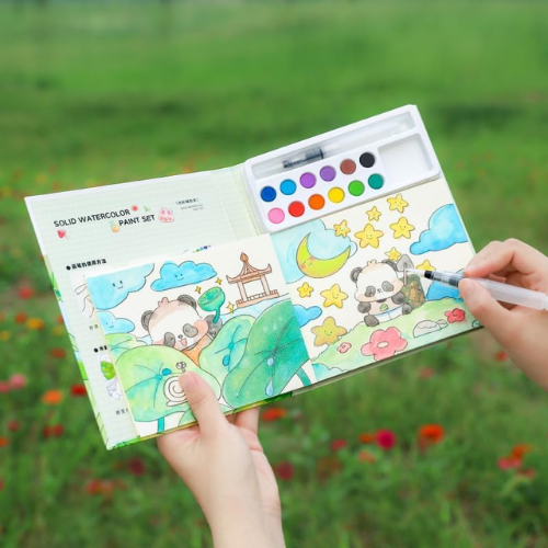 Watercolor Coloring Book Panda