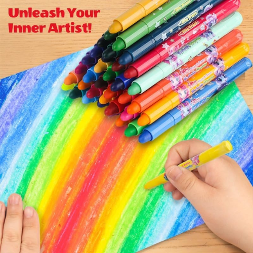 Washable Twistable Crayons Set – 48 Shades, Smooth & Silky