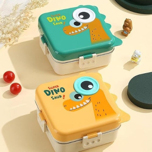 Super Dino 3-Compartment Bento Lunch Box-Green
