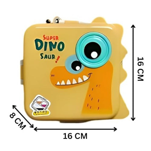 Super Dino 3-Compartment Bento Lunch Box-Yellow