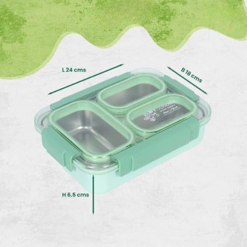 Leak-Proof Lunch Box with Cutlery Green