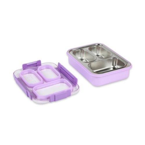 Leak-Proof Lunch Box with Cutlery Purple