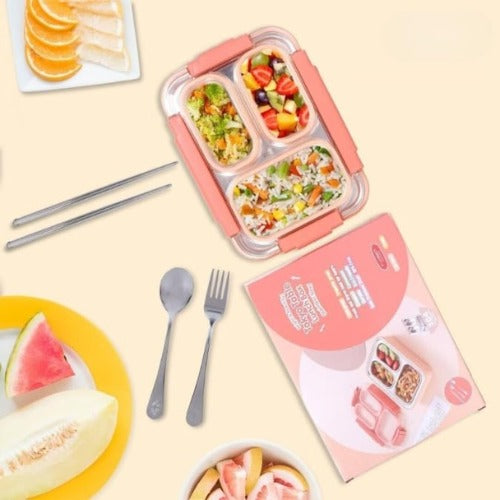 Leak-Proof Lunch Box with Cutlery Orange