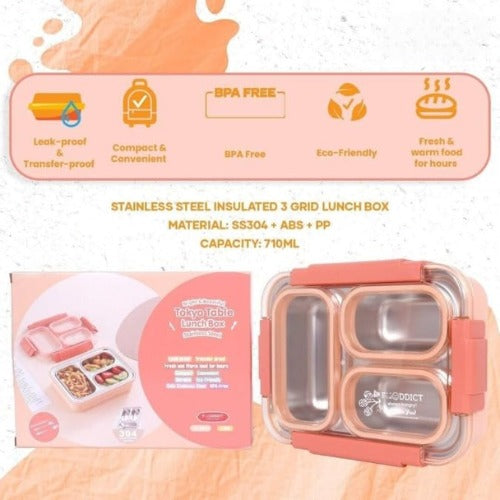 Leak-Proof Lunch Box with Cutlery Orange
