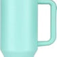 TITEPO Tumbler with Handle and Straw | Insulated Stainless Steel Double Wall Spill-Proof Water Bottle | Travel Mug | Cupholder-Friendly Vacuum Sealed Tumblers with Lid (Green)