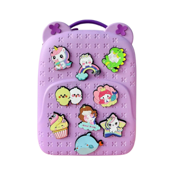 Waterproof Cartoon Kids Backpack-Purple