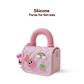 Silicone Kids Sling Bag with 3D Badges Pink