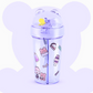 Dual-Drink Bottle with Double Straw Coral Peach