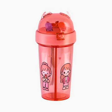Dual-Drink Bottle with Double Straw Lilac