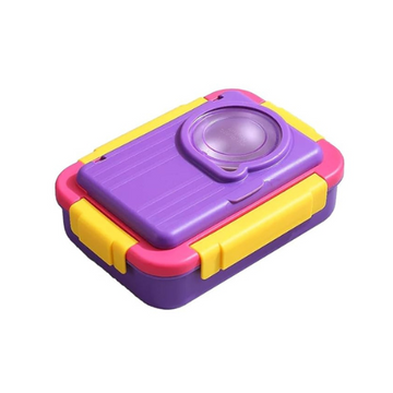 Steel Bento Lunch Box Purple, 5-Compartment