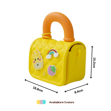 Silicone Kids Sling Bag with 3D Badges Yellow