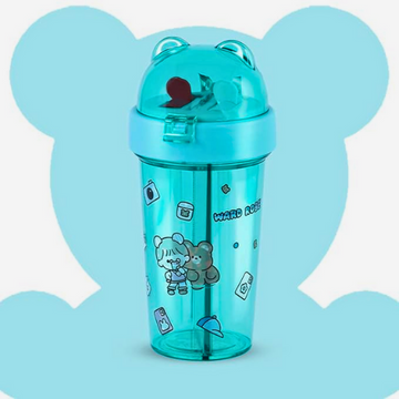 Dual-Drink Bottle with Double Straw Sea Green