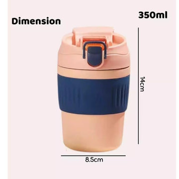 Insulated Coffee Travel Cup Peaches Pink