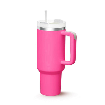 TITEPO Tumbler with Handle and Straw | Insulated Stainless Steel Double Wall Spill-Proof Water Bottle | Travel Mug | Cupholder-Friendly Vacuum Sealed Tumblers with Lid (Green)
