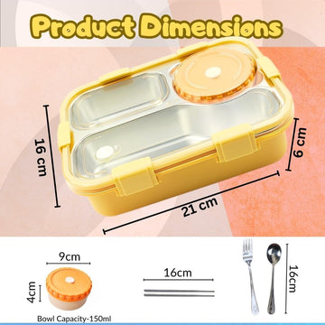 Insulated Bento Lunch Box Yellow