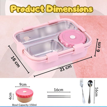 Insulated Bento Lunch Box Pink