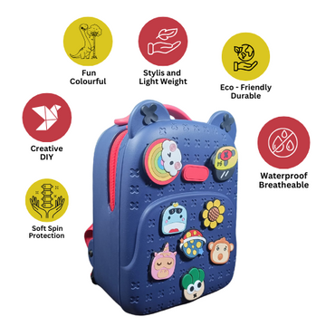 Waterproof Cartoon Kids Backpack-Blue