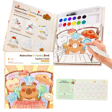 Watercolor Coloring Book Capybara