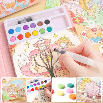 Watercolor Coloring Book Princess
