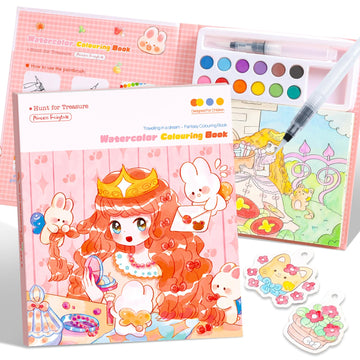 Watercolor Coloring Book Princess