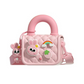 Silicone Kids Sling Bag with 3D Badges Pink