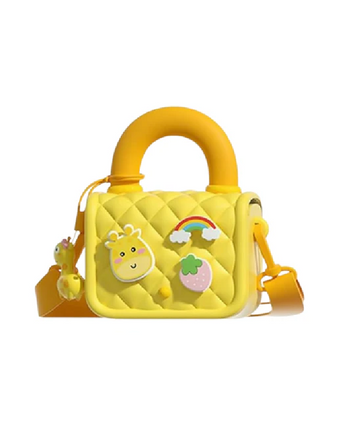 Silicone Kids Sling Bag with 3D Badges Yellow