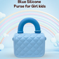 Silicone Kids Sling Bag with 3D Badges Blue