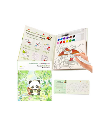 Watercolor Coloring Book Panda