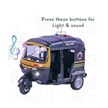Pull Back Auto Rickshaw Toy with Light & Sound