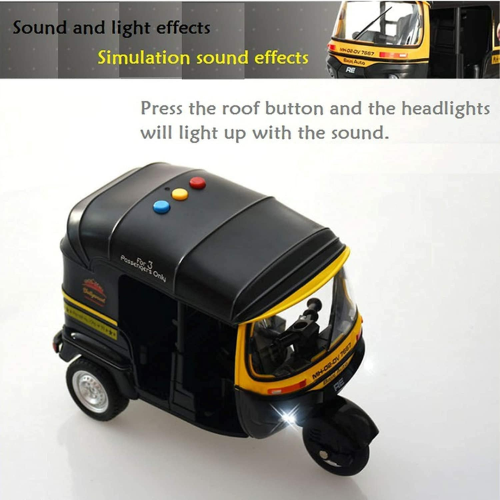 Pull Back Auto Rickshaw Toy with Light & Sound