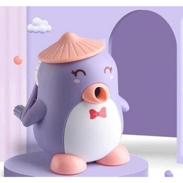 Penguin Shaped Table Pencil Sharpener Purple