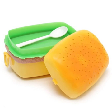 Burger Lunch Box with Spoon Fun Design