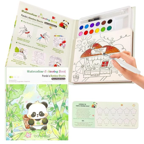 Watercolor Coloring Book Panda